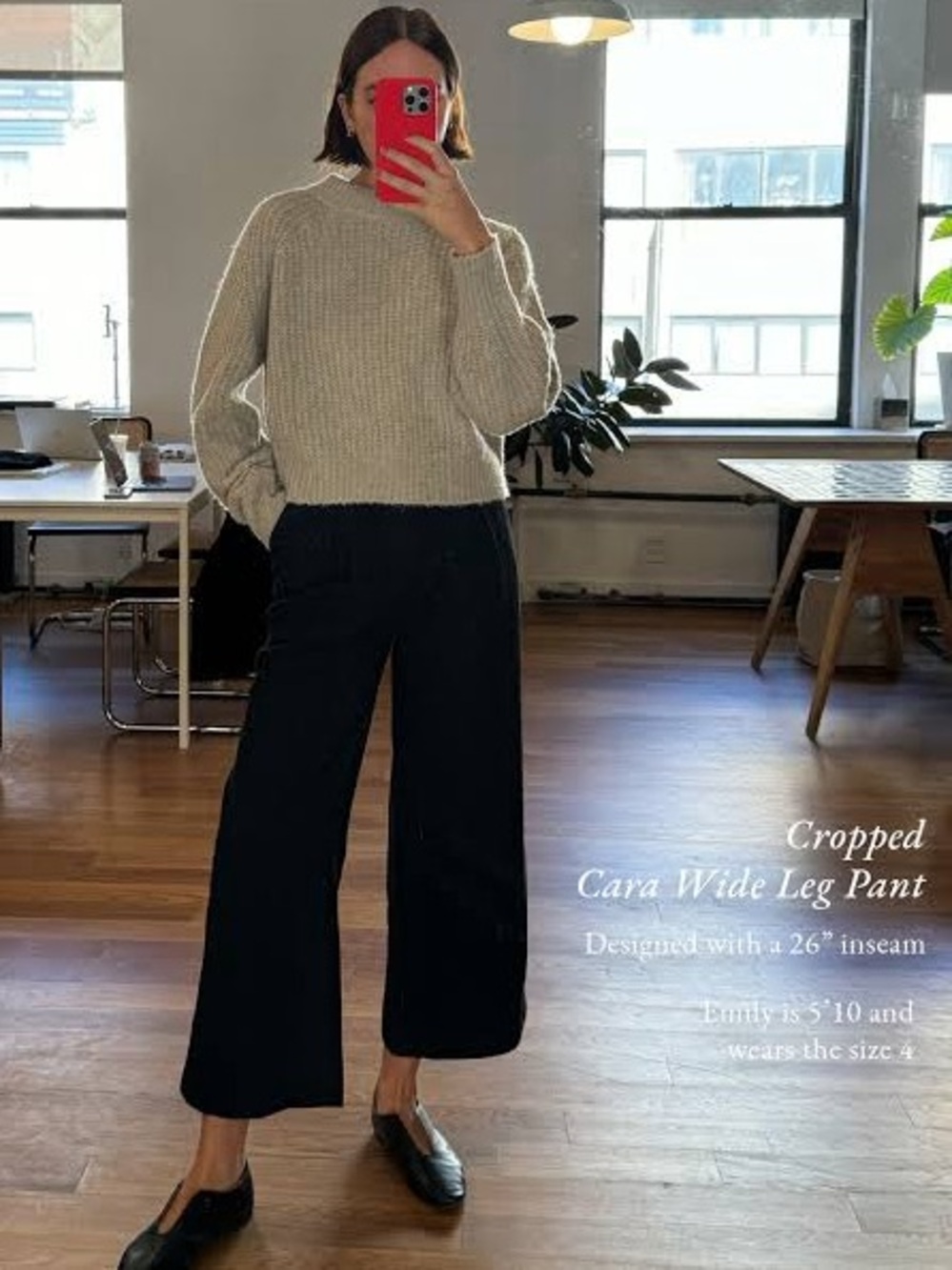 Apiece Apart Cara wide leg cropped pant - cotton linen black - NWT size 2